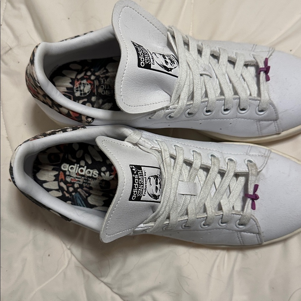 Adidas White Sneakers with Colorful Interior